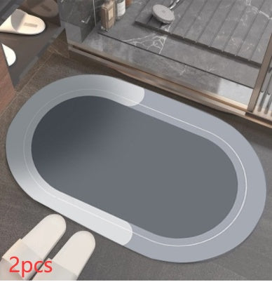 Tapis de sol moderne simple et doux en diatomées absorbant et facile à sécher pour salle de bain, tapis antidérapant résistant aux taches