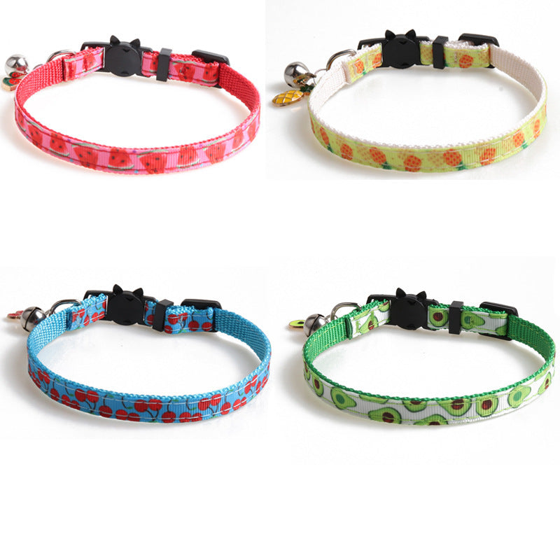 Ceinture en tissu PET Fruit Collier pour chat Accessoires Cloche