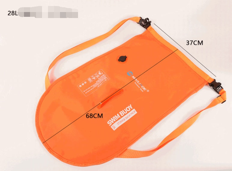 Sac à dos étanche à bandoulière amovible avec bouée de natation à double airbag et marque flottante