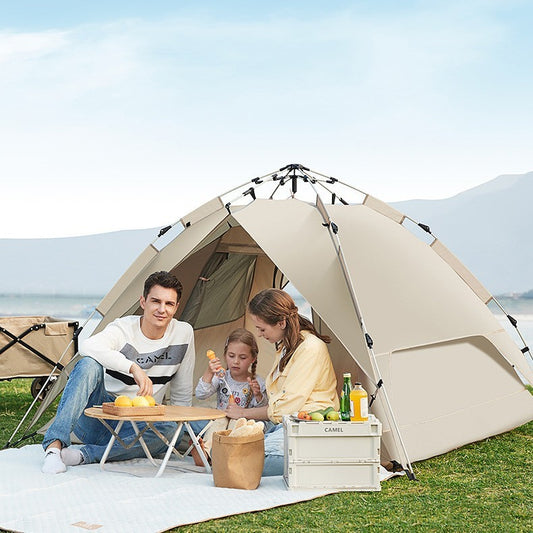 Tente pliante de camping entièrement automatique avec ouverture automatique et protection solaire contre la pluie pour un rangement facile