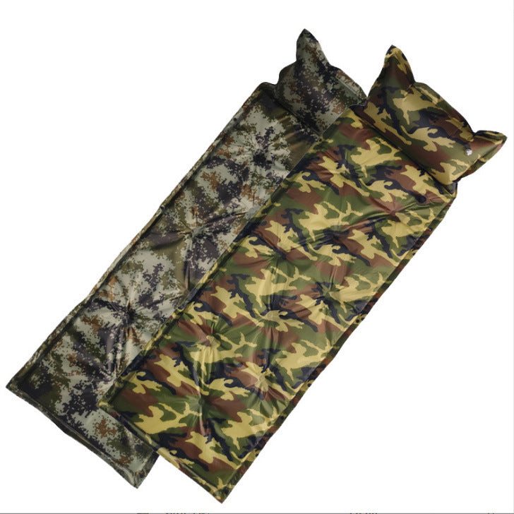 Coussin gonflable automatique camouflage avec oreiller pour camping en plein air et camping humide