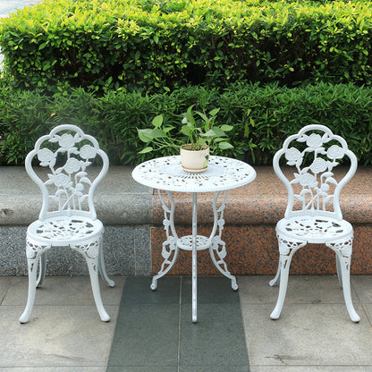 Ensemble de 3 chaises de salle à manger pour balcon et cour, table et chaises d'extérieur en fer