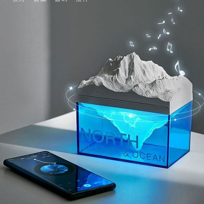 Veilleuse Glacier Haut-parleur Bluetooth Chambre Chevet Veilleuse Bureau Atmosphère