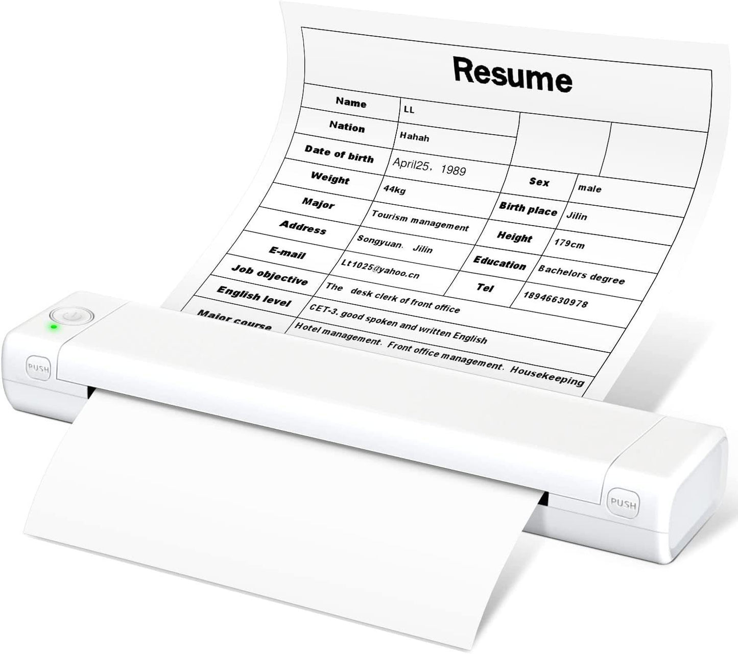 Imprimante thermique portable sans encre pour devoirs, format A4, pour questions erronées