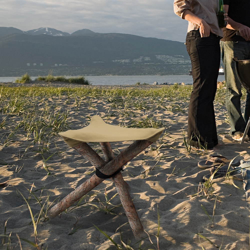 Tabouret de camping et de randonnée pliable et portable avec tissu triangulaire