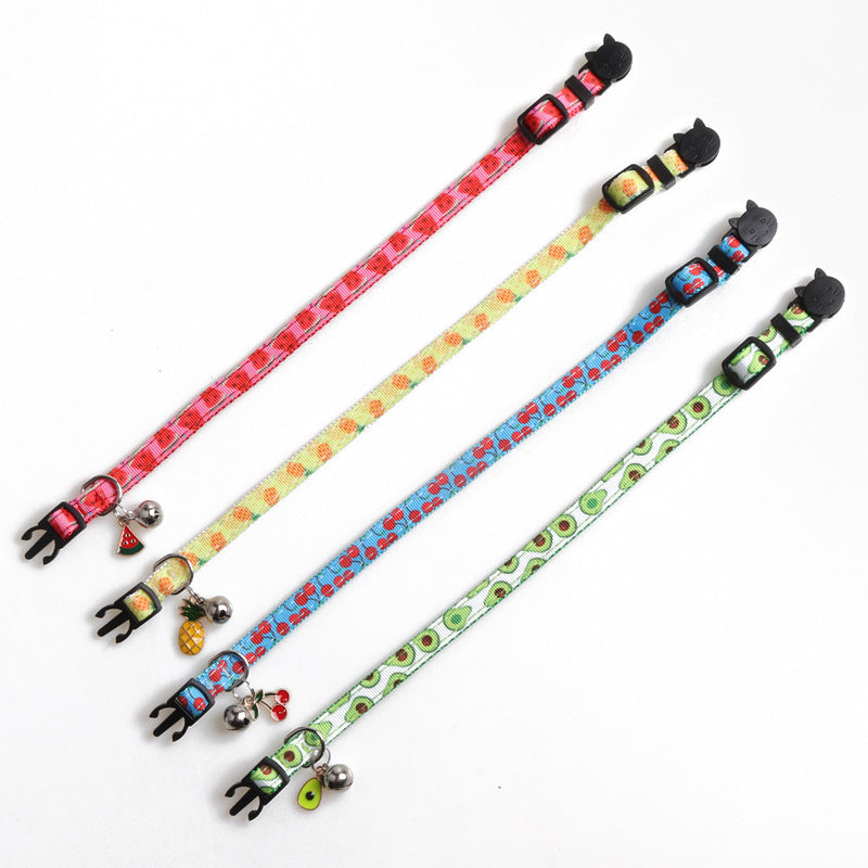 Ceinture en tissu PET Fruit Collier pour chat Accessoires Cloche