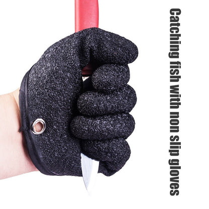 Gants de pêche antidérapants pour protéger les mains des éraflures et des perforations - Gants de chasse en latex pour pêcheur professionnel - Gauche et droite