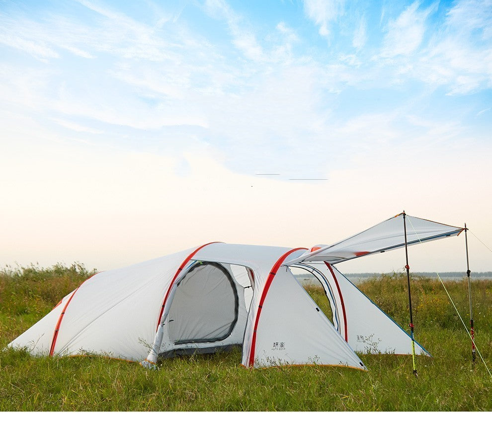 Tente tunnel légère pour 3 personnes en couche de nébuleuse statique pour camping en plein air