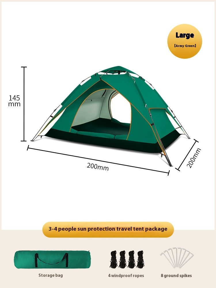 Tente de camping en tissu Oxford à double couche pour 3 à 4 personnes