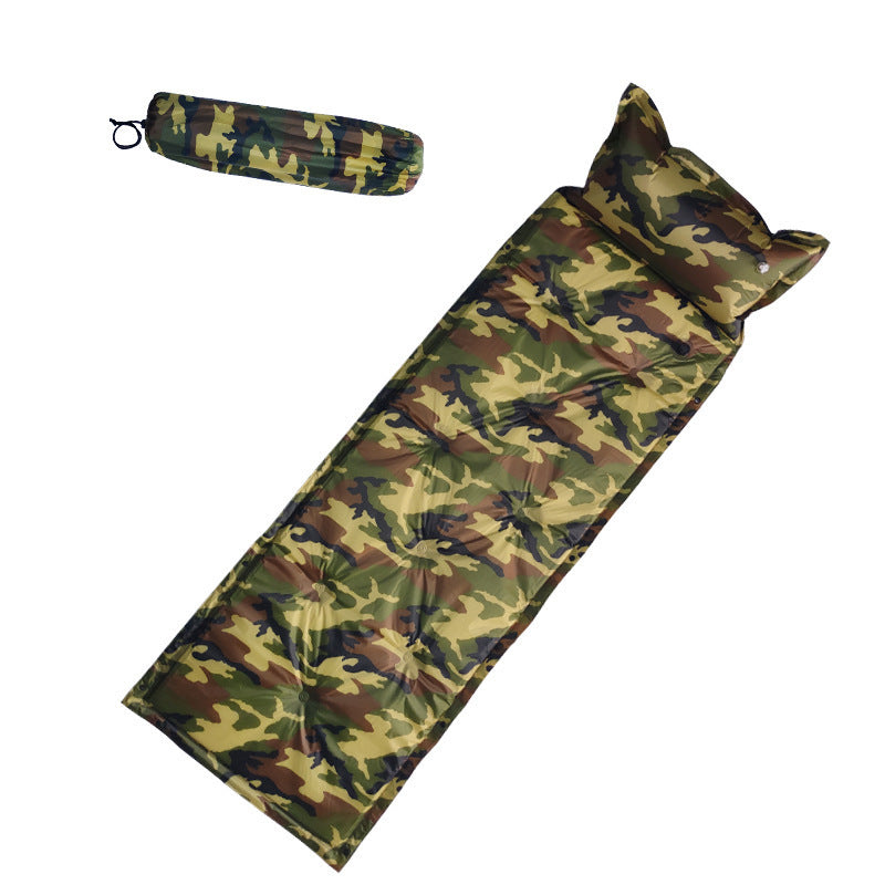 Coussin gonflable automatique camouflage avec oreiller pour camping en plein air et camping humide