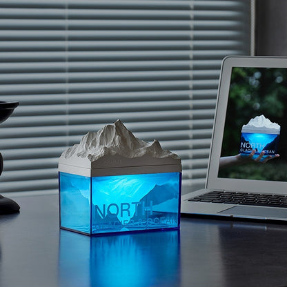 Veilleuse Glacier Haut-parleur Bluetooth Chambre Chevet Veilleuse Bureau Atmosphère