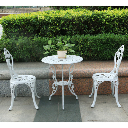 Ensemble de 3 chaises de salle à manger pour balcon et cour, table et chaises d'extérieur en fer