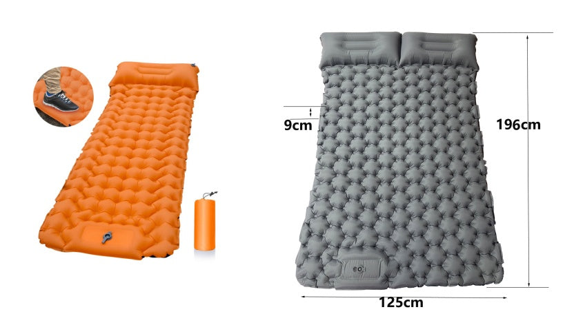 Outdoor Camping Travel Portable Inflatable Cushion Built-in Foot Inflatable