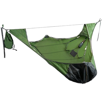 Hamac de couchage plat avec moustiquaire et kit de suspension Hamac portable de camping super long pour camping en plein air