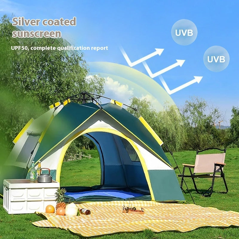 Tente de camping en plein air 3-4 personnes Ouverture automatique rapide