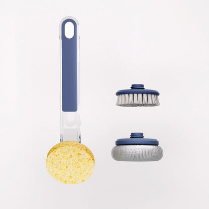 Brosse de nettoyage multifonctionnelle à long manche pour wok à frire, gadgets de cuisine