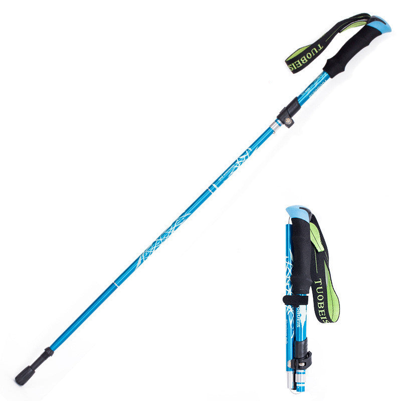 Ultralight Aluminum Alloy 5Sections Walking Poles Adjustable Trekking Poles Telescopic Walking Sticks Anti Shock Hiking Stick