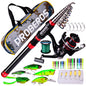 Long Cast Rod Fishing Reel Line Bag Bait Combination Set