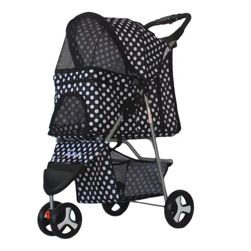 Chariot pliable léger pour animaux de compagnie, poussette pour chiens et chats, poussette à trois roues pour animaux de compagnie, fournitures pour poussette pour chien