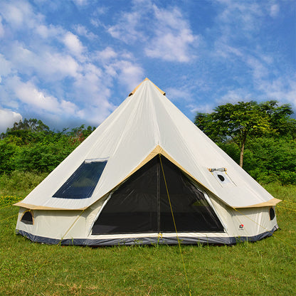 Tente yourte Camping extérieur Pyramide Cheminée Protection solaire