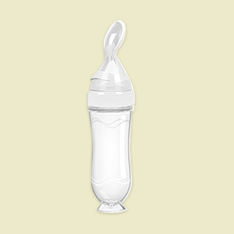 Biberon en silicone avec cuillère en pâte de riz pour bébé, biberon en silicone avec cuillère en pâte de riz, complément alimentaire pour bébé, biberon d'entraînement en pâte de riz