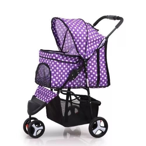 Chariot pliable léger pour animaux de compagnie, poussette pour chiens et chats, poussette à trois roues pour animaux de compagnie, fournitures pour poussette pour chien