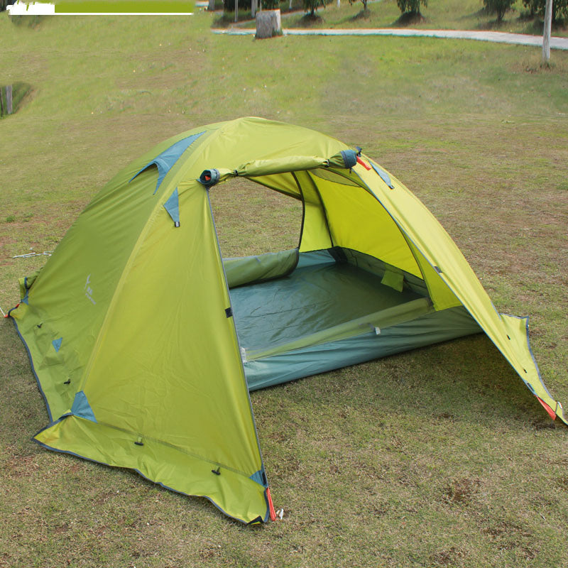 Tente de camping double avec poteau en aluminium anti-tempête pour camping et voyage